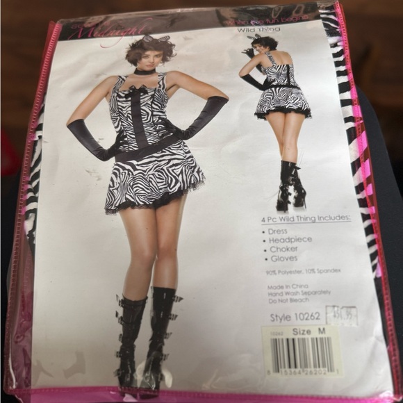 Zebra Print Costume with Gloves - Picture 1 of 2